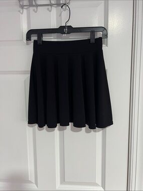 Black Mini Flared Skirt with Clean Waistband